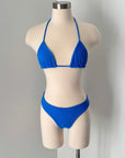 Bekka Bikini Bottom in Textured Azul - Final Sale