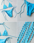 Reversible micro braided triangle bikini top