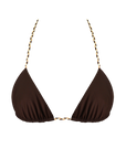 brown braided triangle bikini top