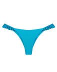 Metallic aqua ruffle cheeky bikini bottom