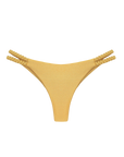 mid rise braided cheeky bikini bottom in gold