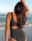 comfortable reversible black one piece