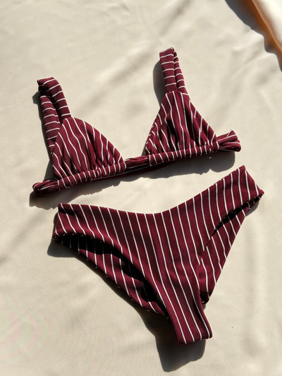 Kya Bikini Top in Ruby Stripe
