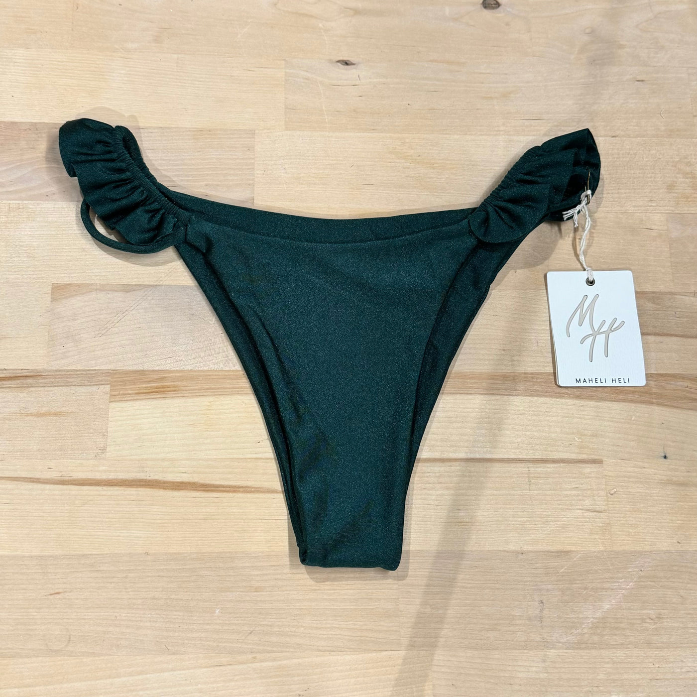 Carla Bikini Bottom in Metallic Emerald