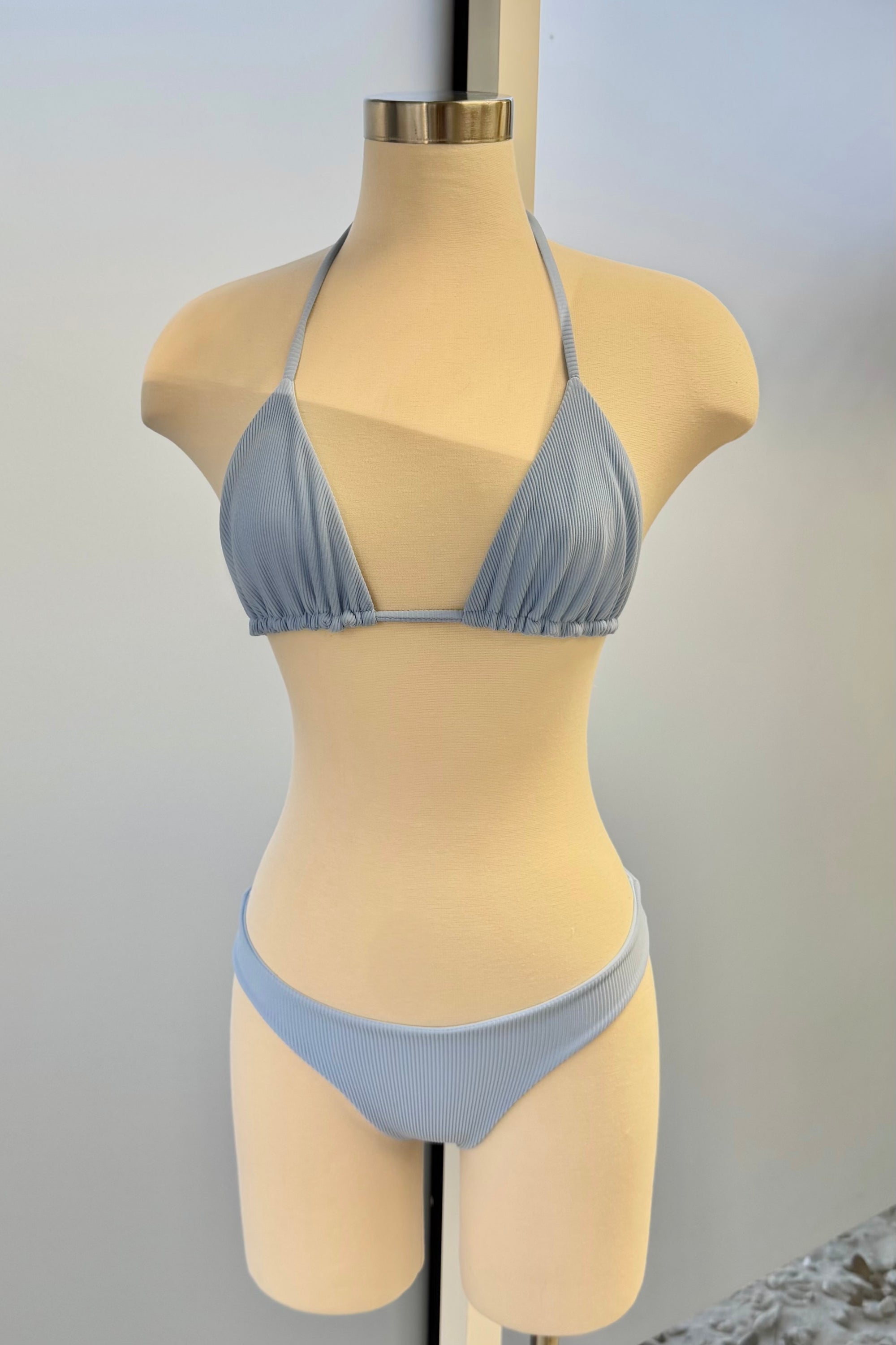 Emi Top in Ribbed Baby Blue - Final Sale