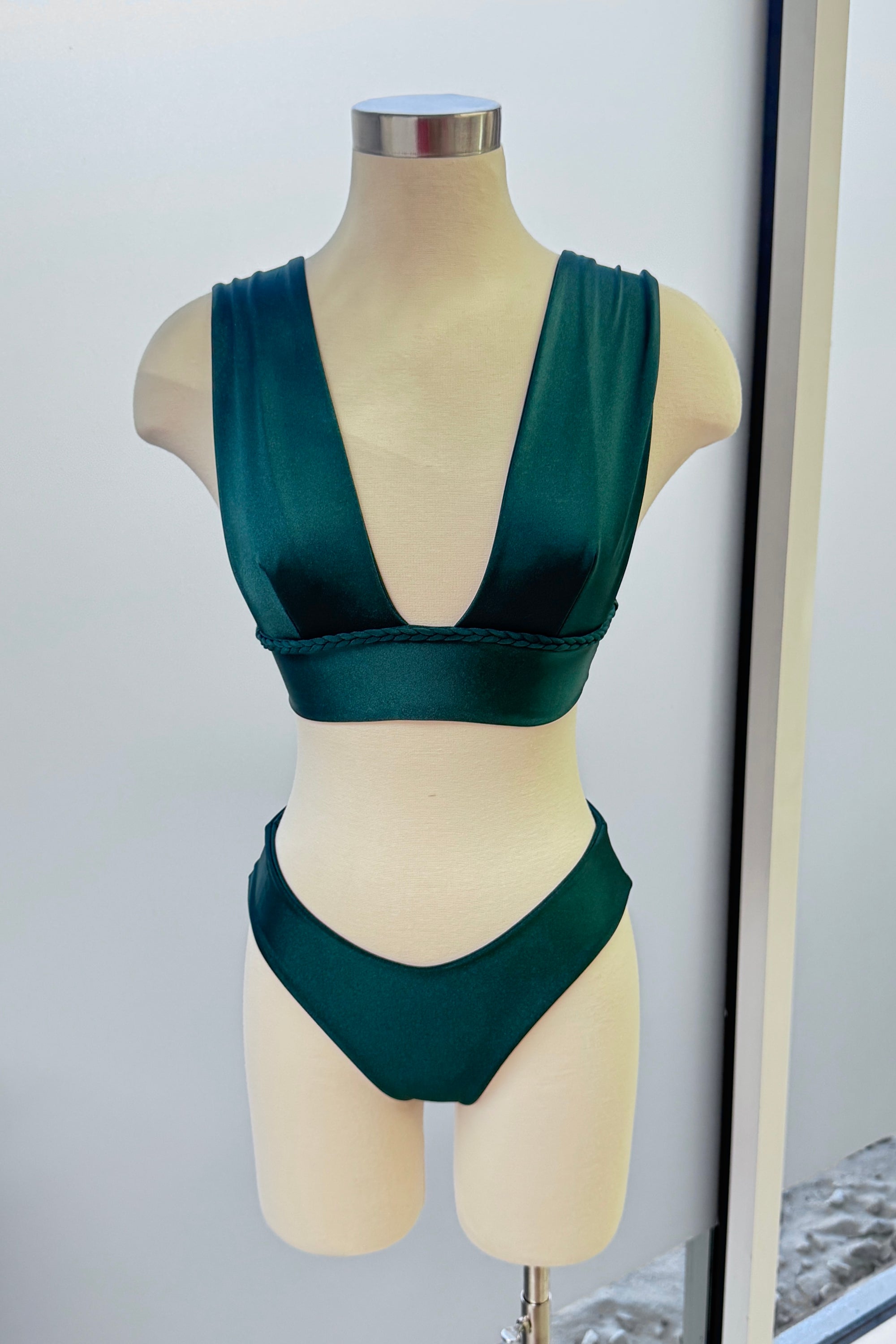 Jules top in Metallic Emerald - Final Sale