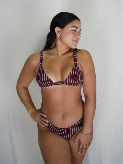 BRUNI Bikini Bottom in Ruby Stripe
