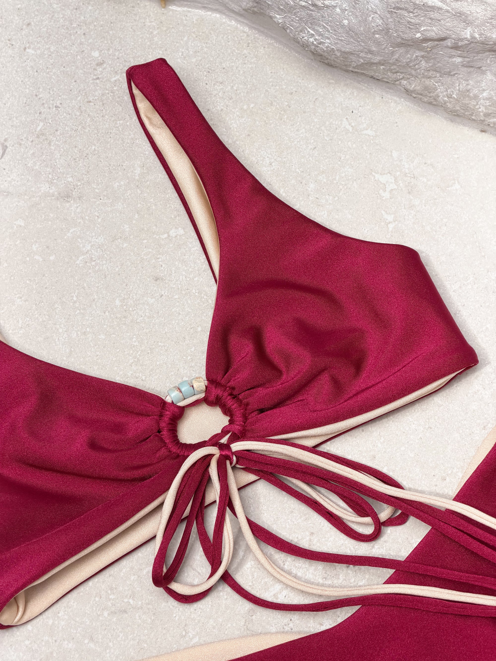 Beaded Niki Bikini Top