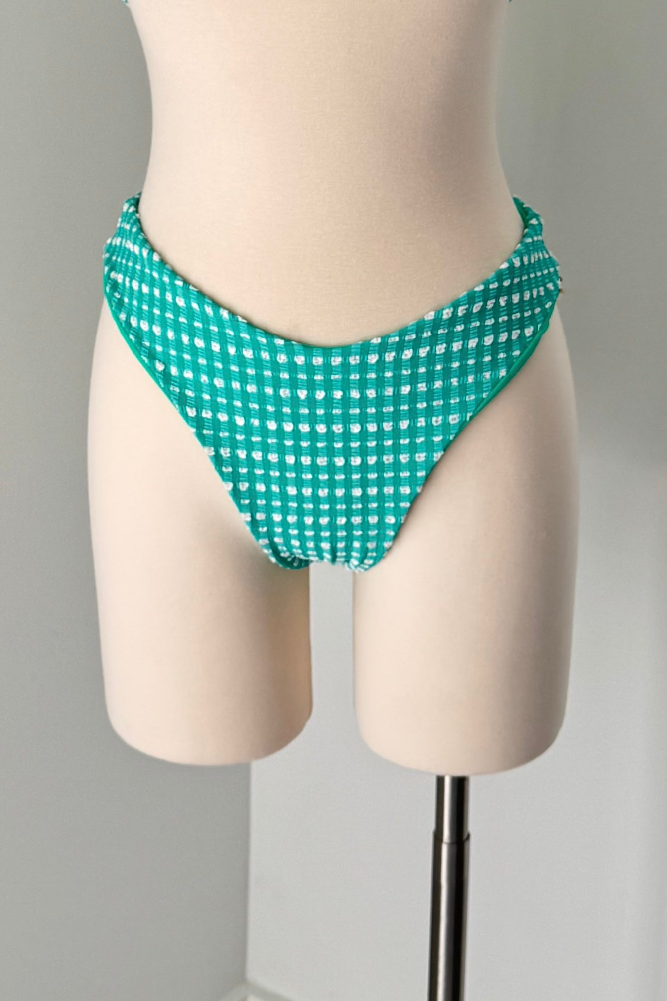 Lola Bottom in Teal Gingham - Final Sale