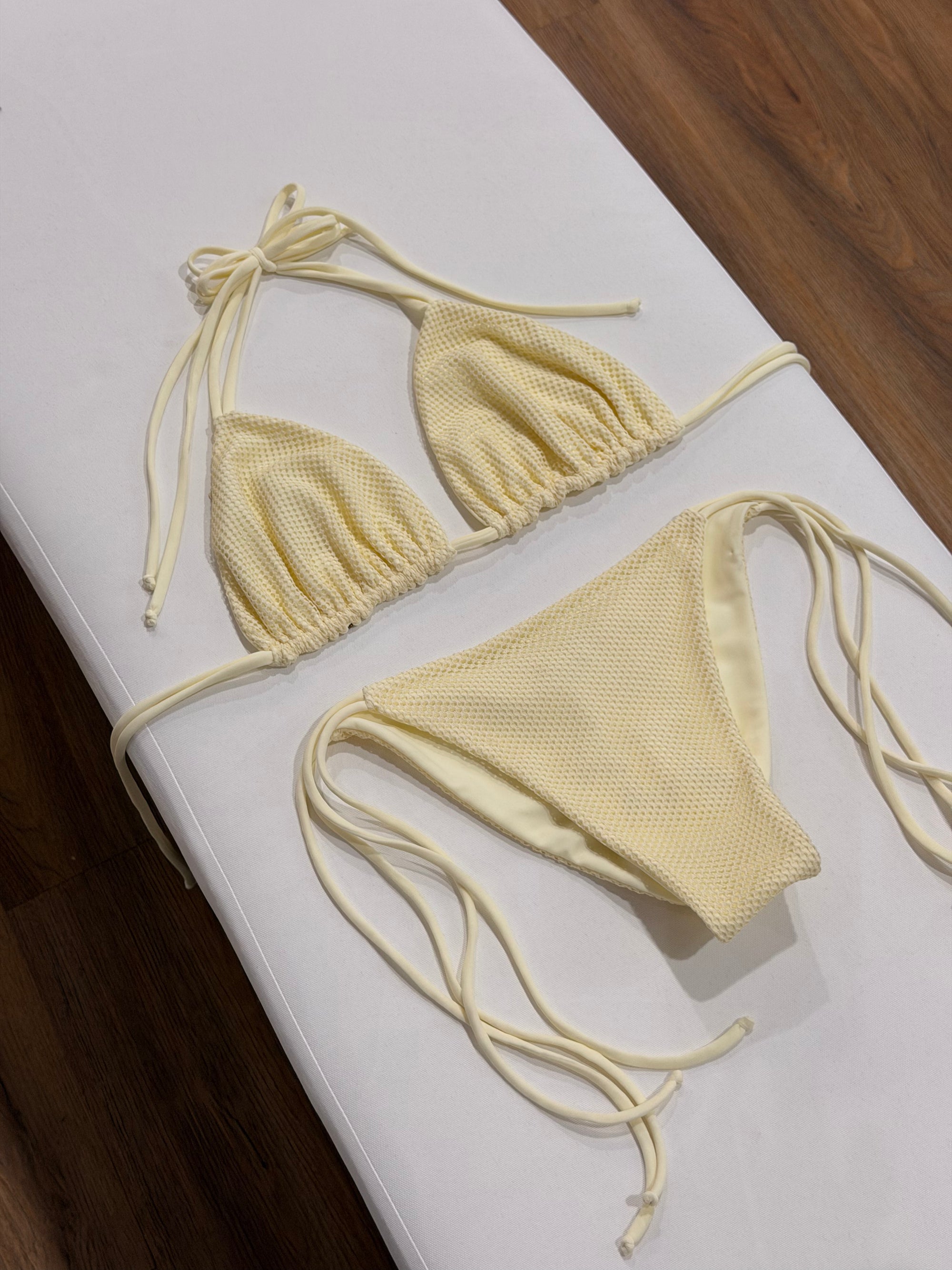 Reversible Jae Bikini Set in Ivory Knit