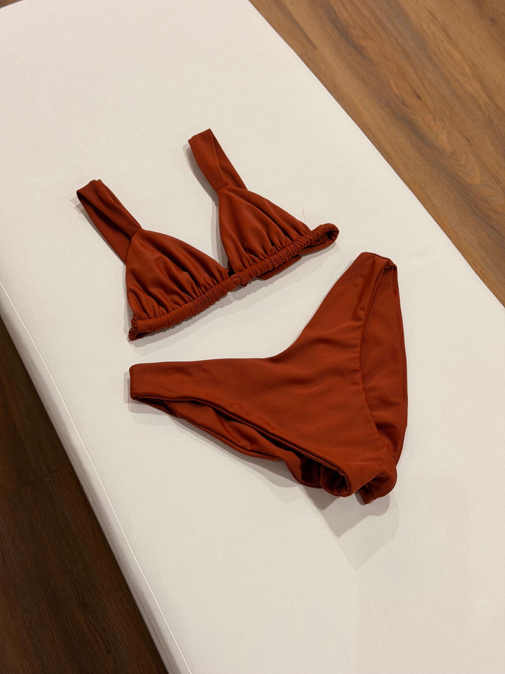 Kya Top + Lola Bottom Bikini Set in Canela