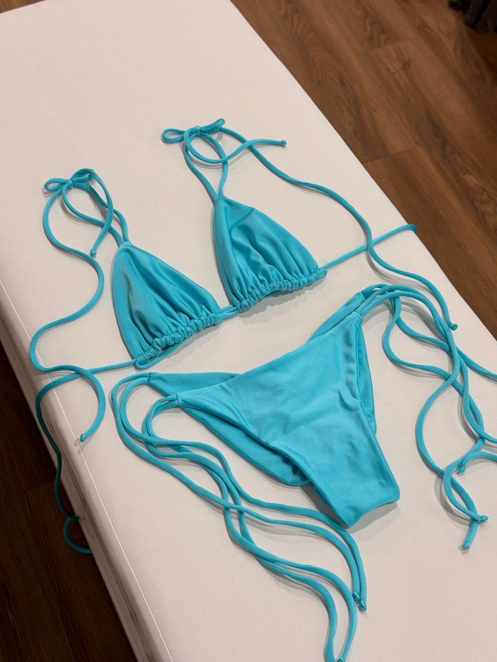 Paloma Top + Jae Bottom Bikini Set in Metallic Turks