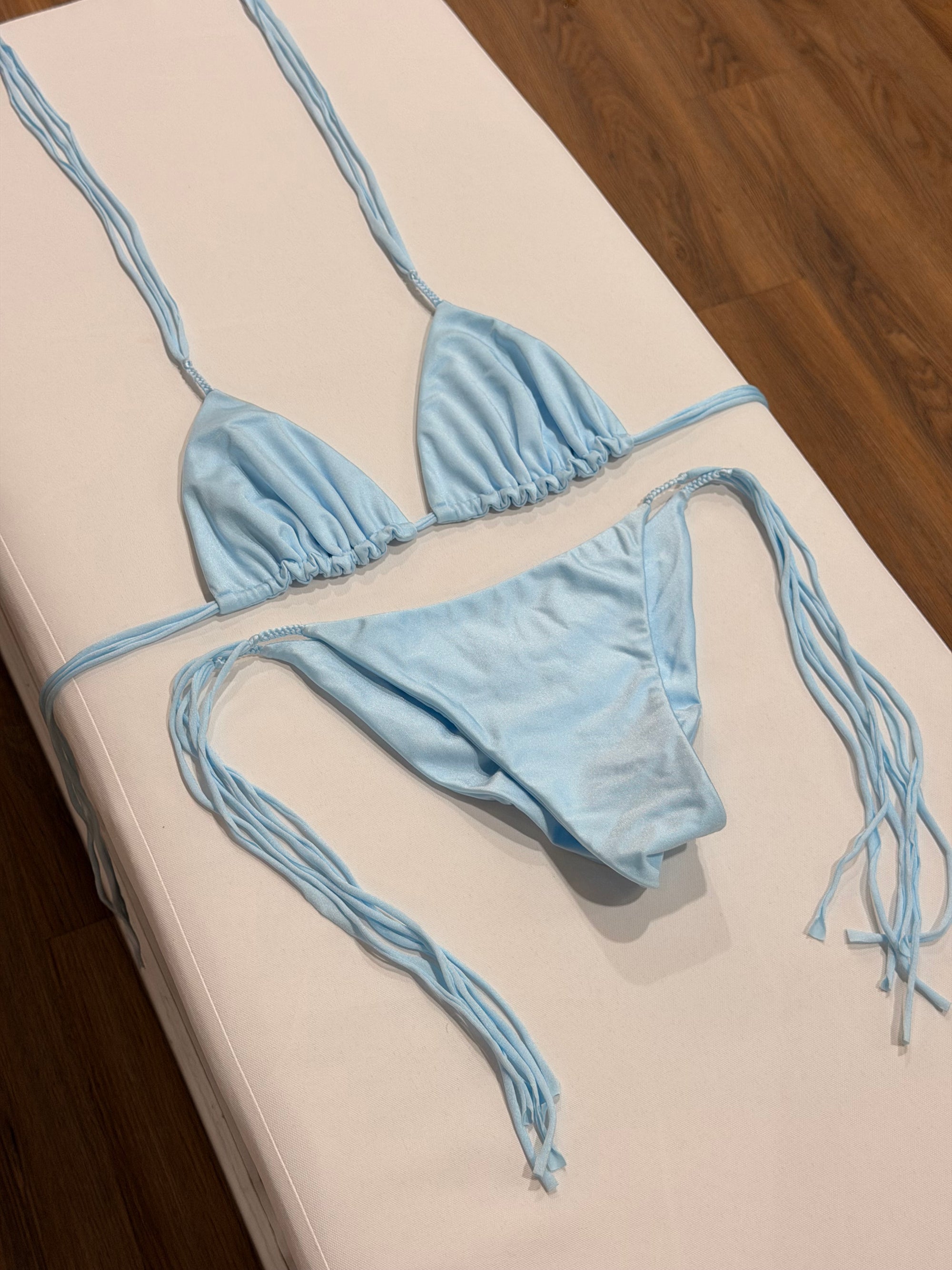 Olea Top + Olea Bottom Bikini Set in Metallic Sky