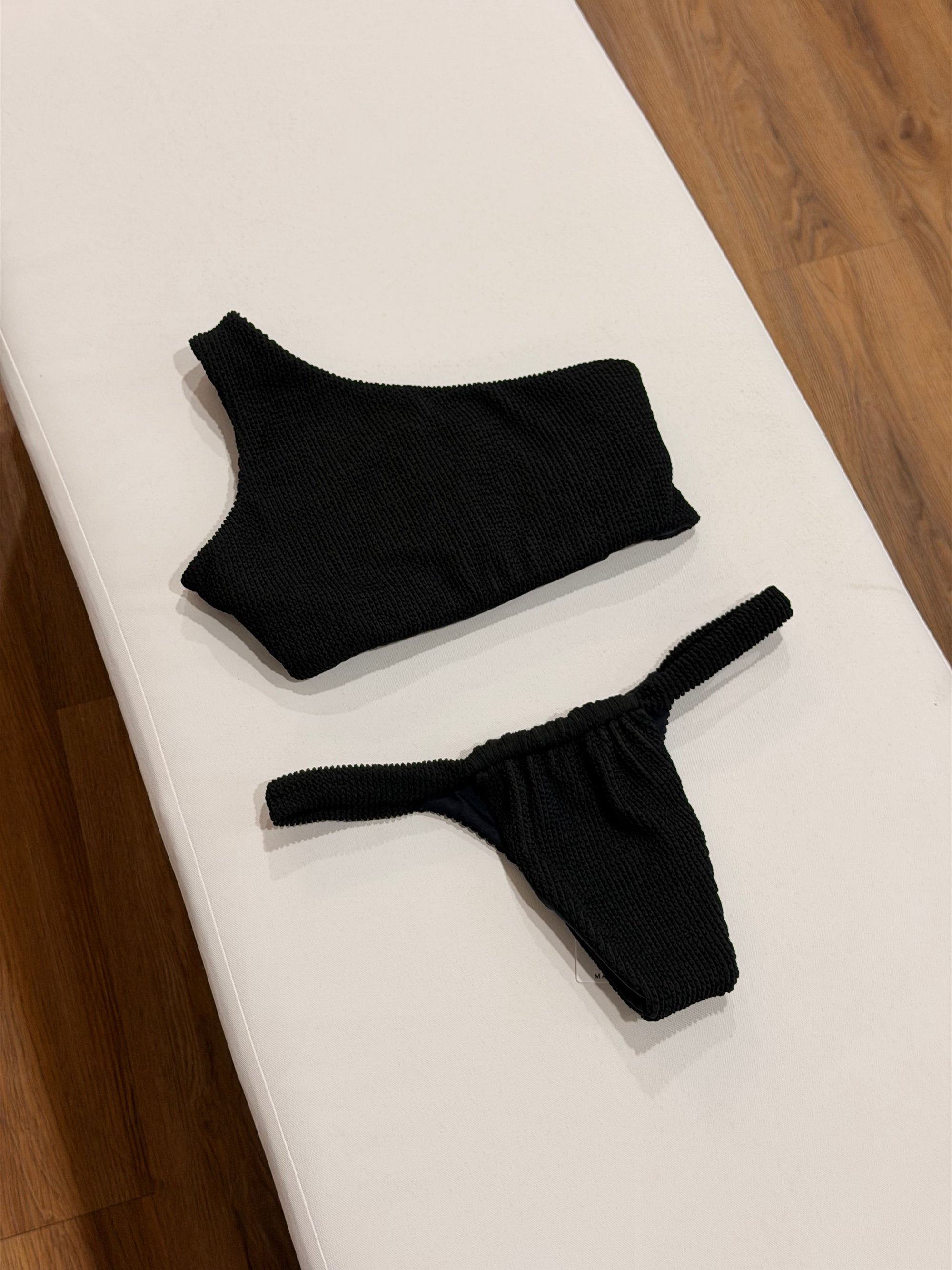 Bruni Top + Eve 2.0 Bottom Bikini Set in Textured Black
