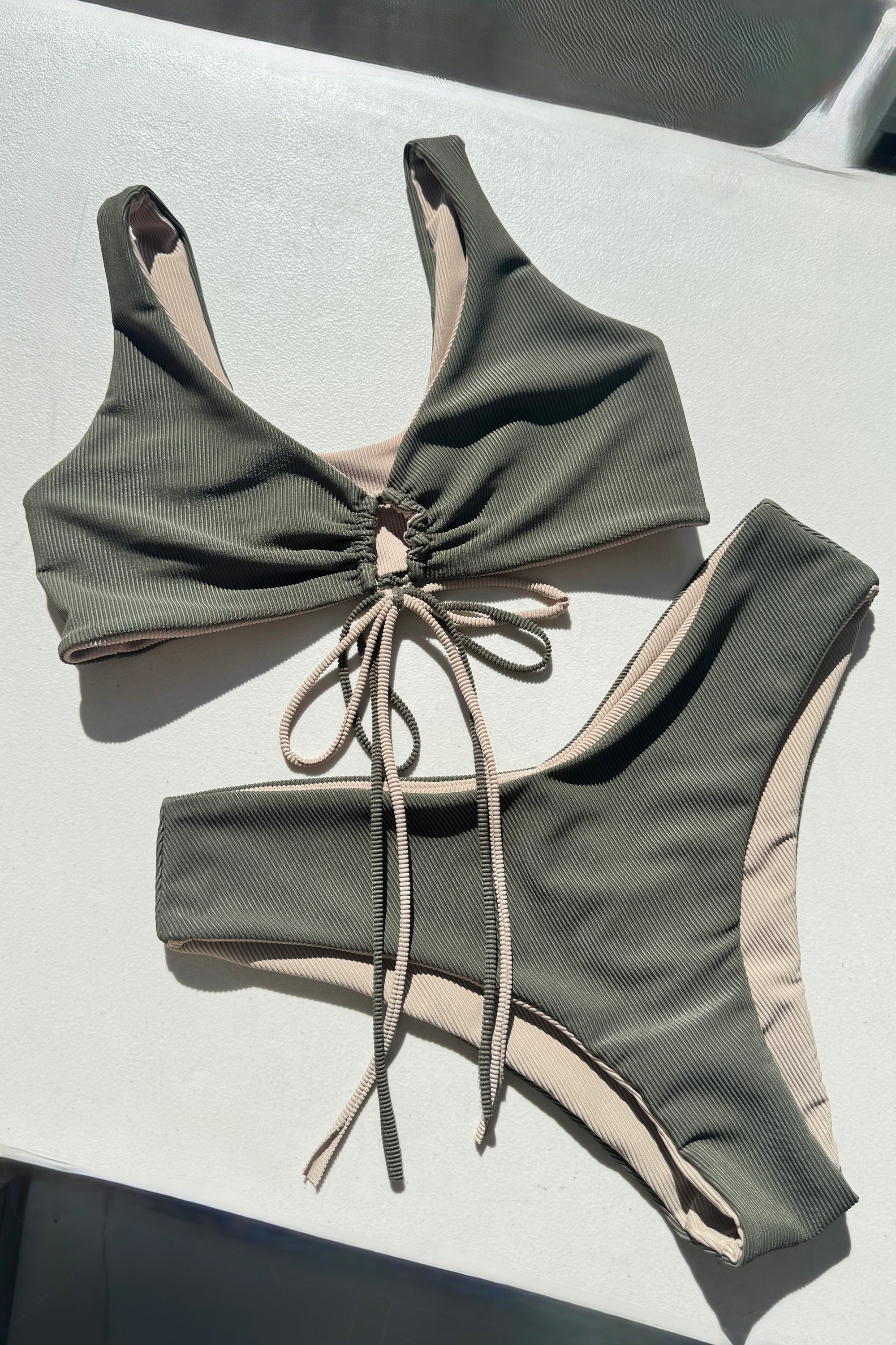 Kate reversible Bottom in Ribbed Camo - Final Sale