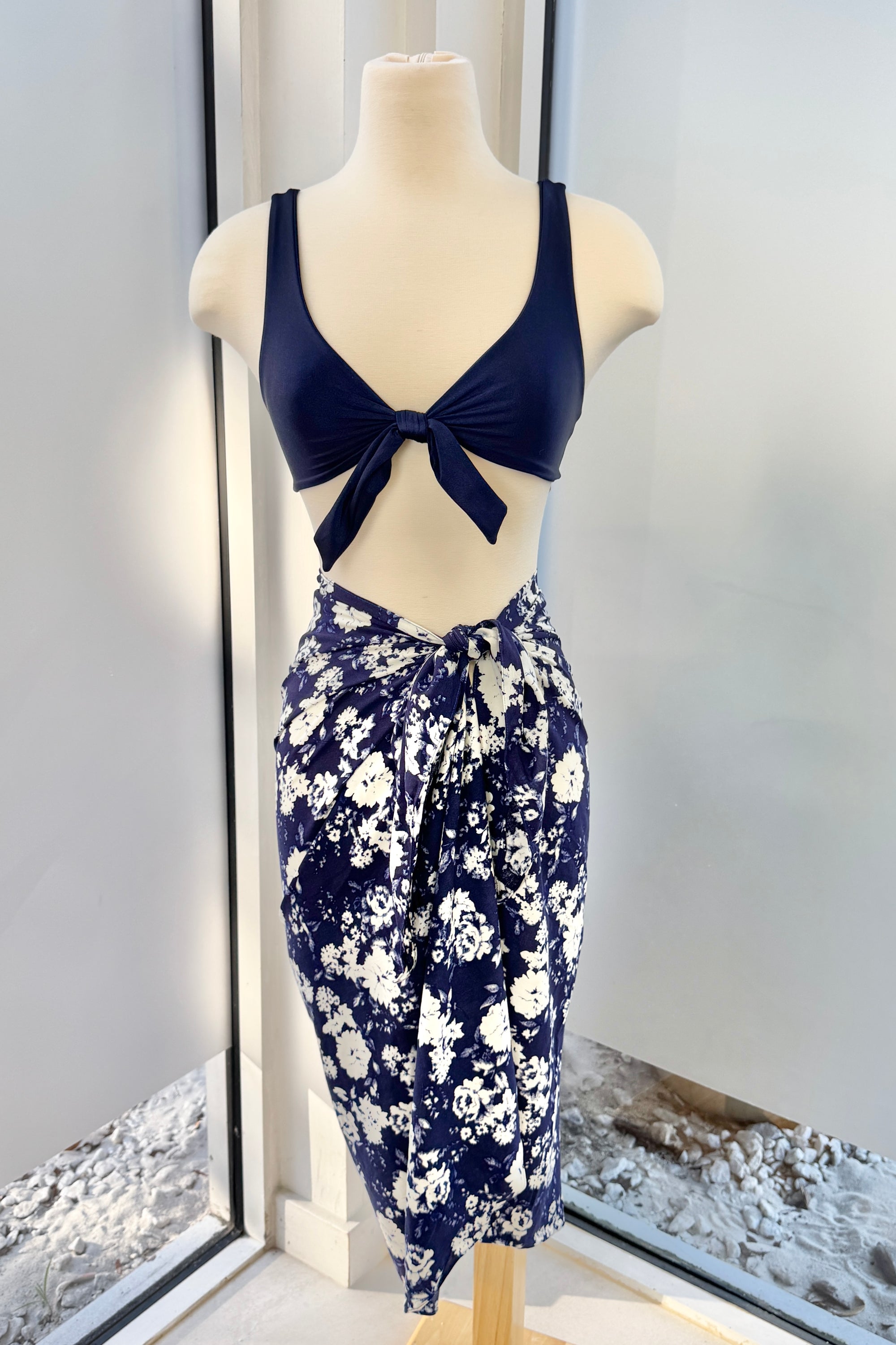 Beach Wrap in Blue Floral - Final Sale