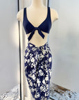 Beach Wrap in Blue Floral - Final Sale