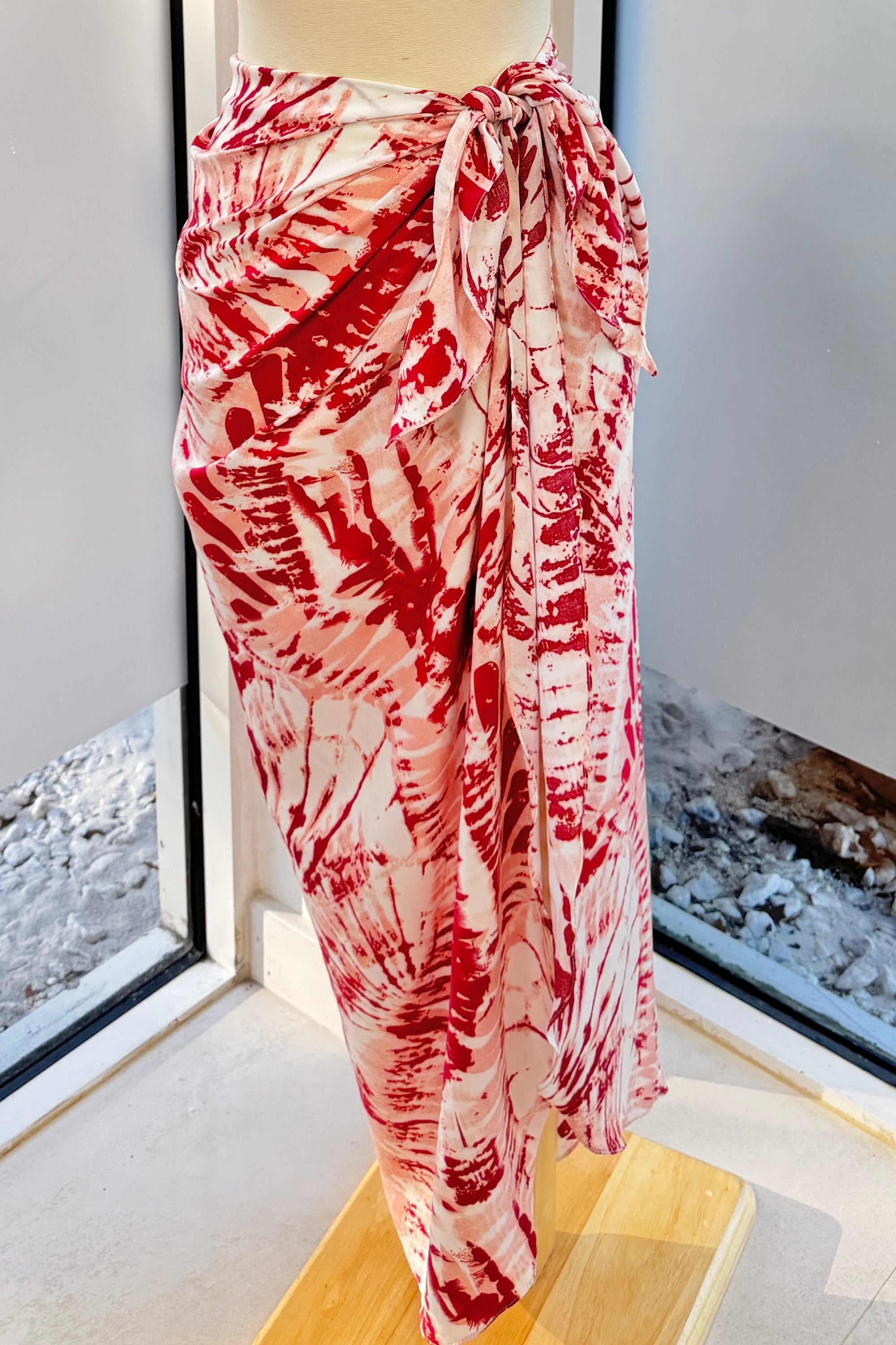 Beach Wrap in Ruby Tie Dye - Final Sale