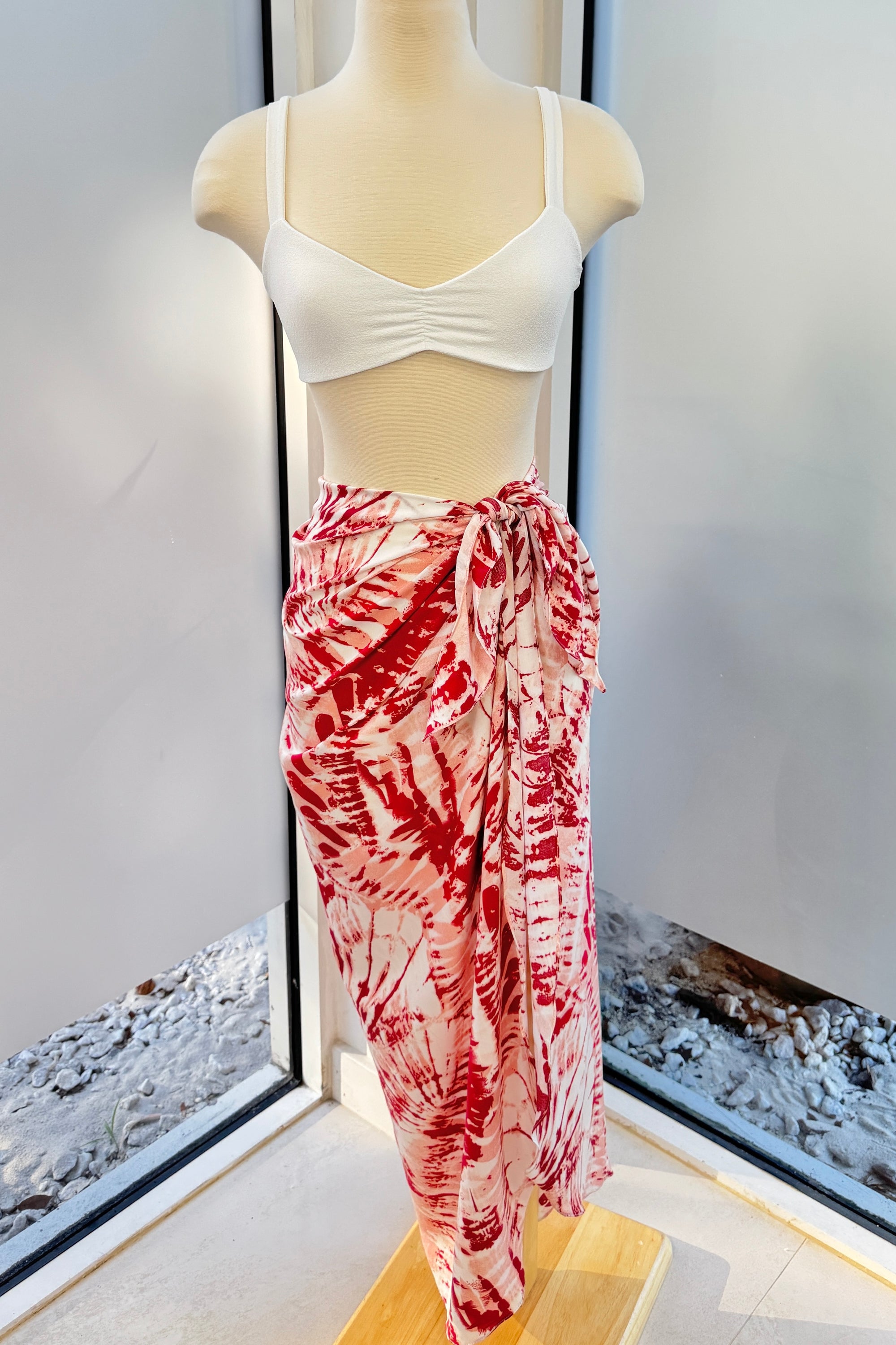 Beach Wrap in Ruby Tie Dye - Final Sale