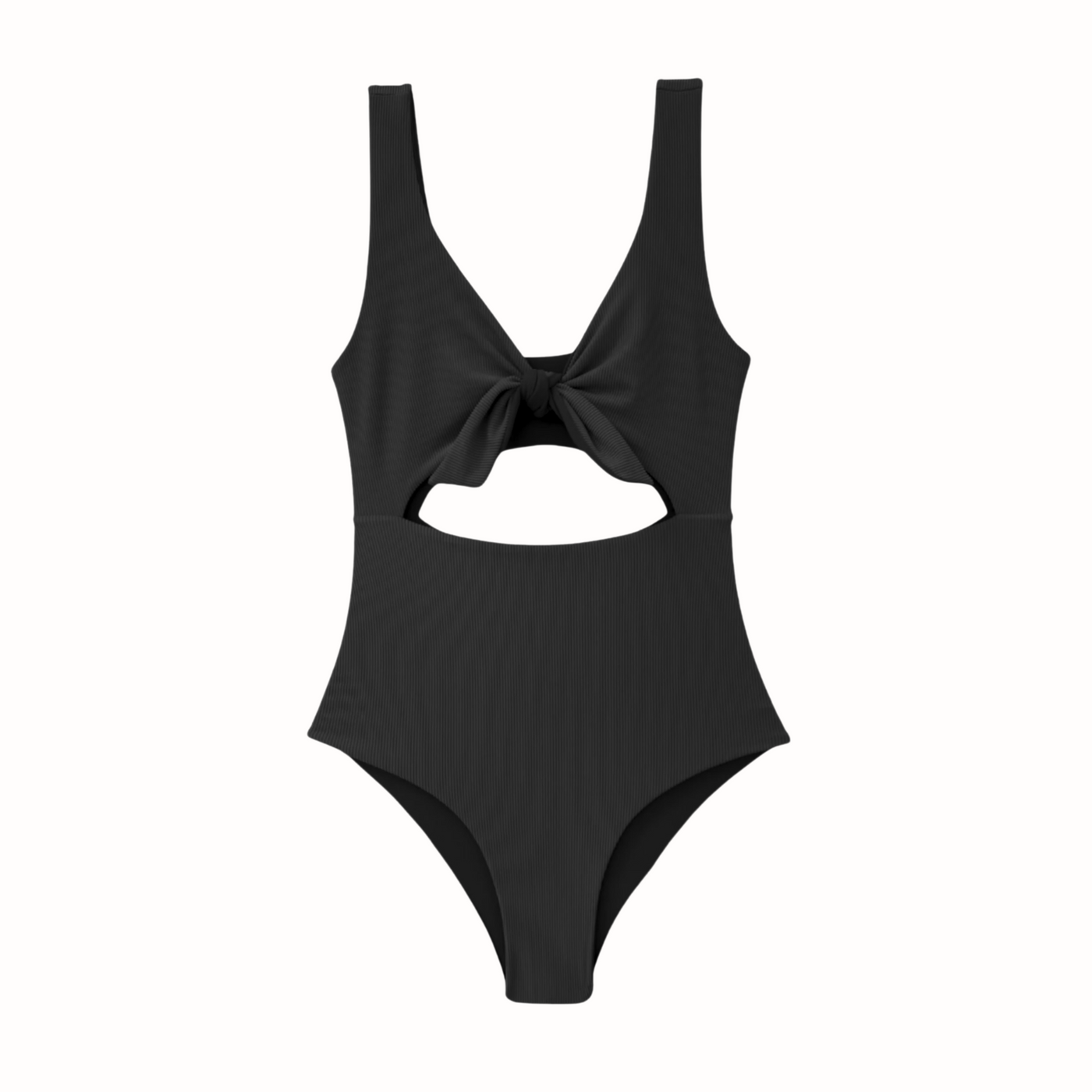 Vince One Piece in Ribbed Black