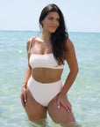 Kat Bikini Top in Ribbed Apricot - Final Sale