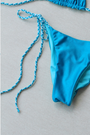 reversible swimsuit micro braided tie bottom in blue