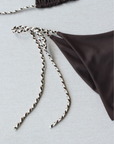 Micro braided brown tie side bikini bottom swimsuit