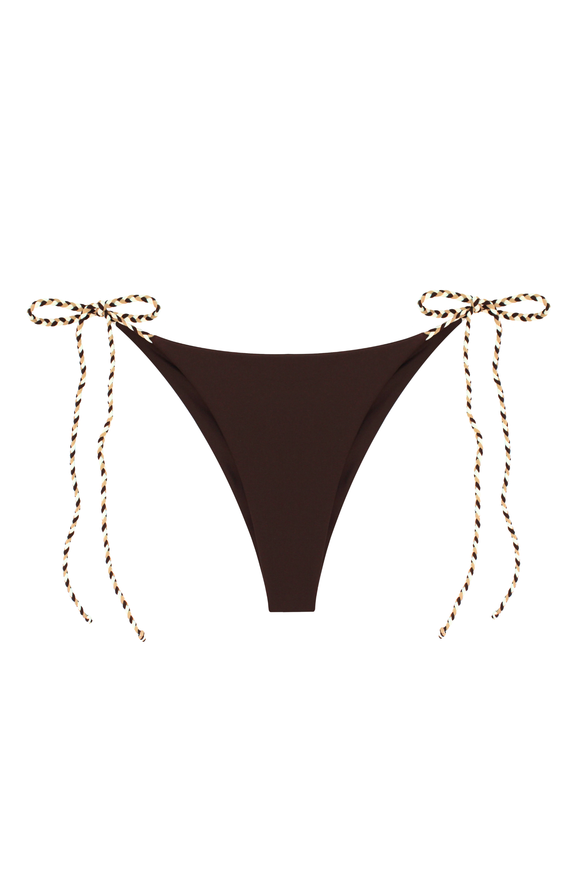 Micro braided brown tie side bikini bottom swimsuit