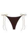 Micro braided brown tie side bikini bottom swimsuit