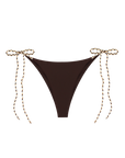 Micro braided brown tie side bikini bottom swimsuit