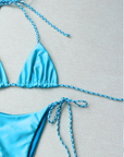 reversible braided blue triangle bikini top