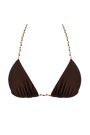 brown braided triangle bikini top