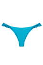 Metallic aqua ruffle cheeky bikini bottom