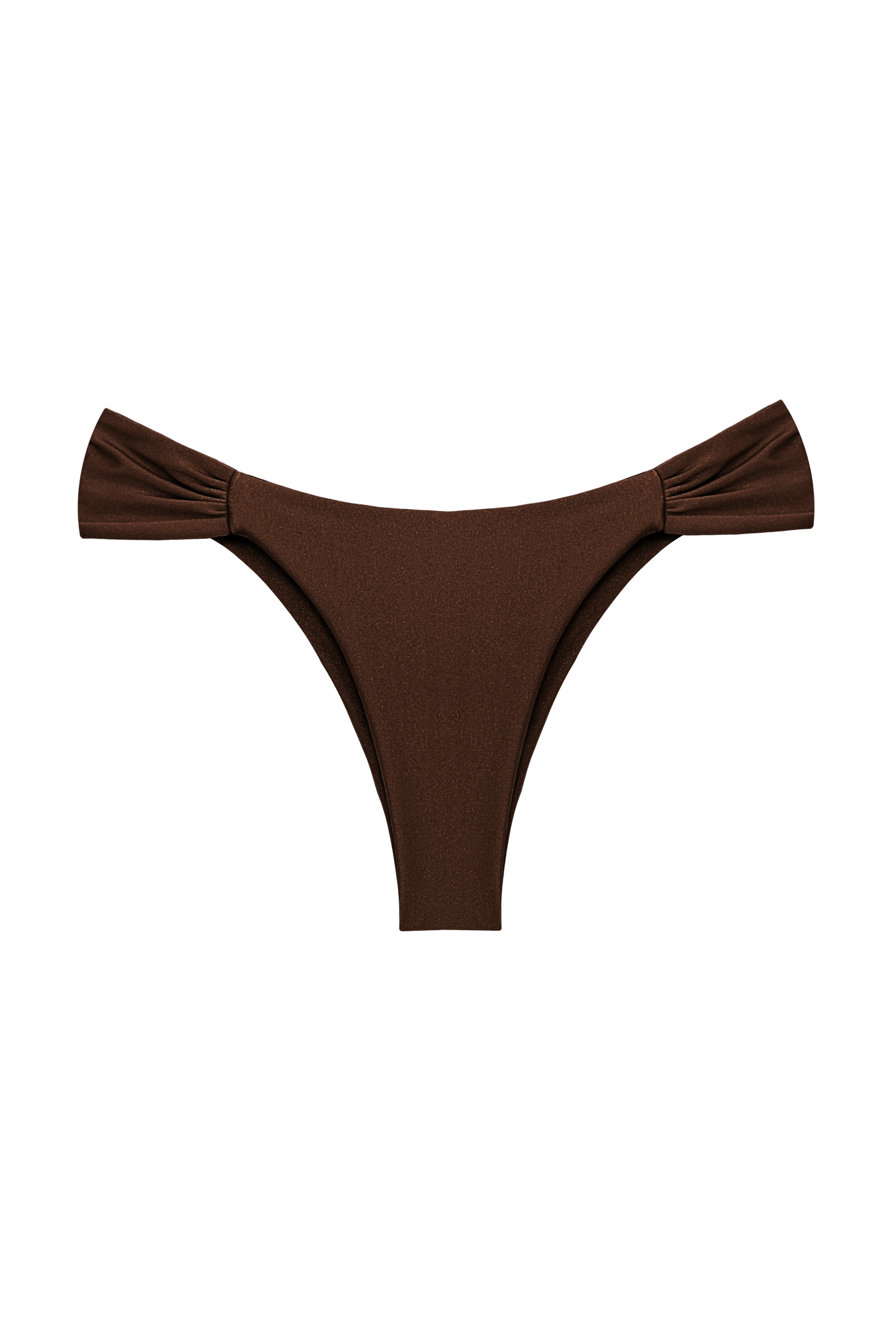 Thick strap flattering bikini bottom in brown