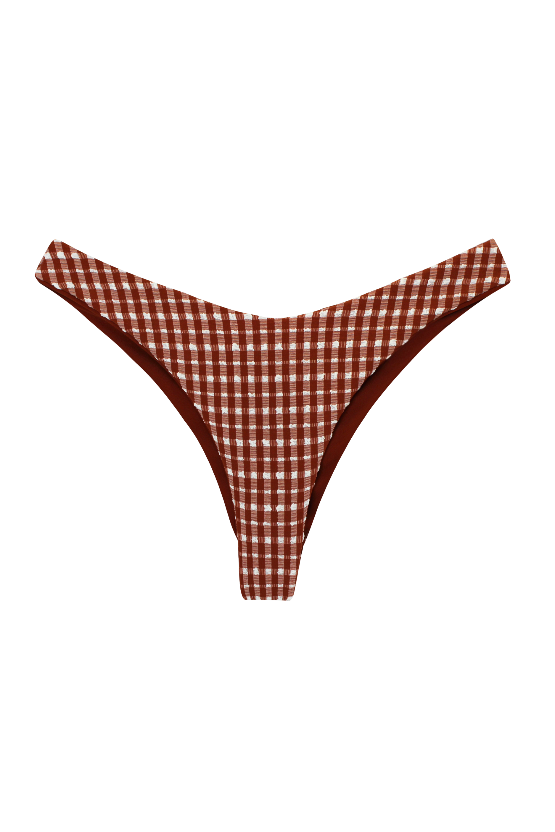 High rise reversible gingham cheeky bikini bottom