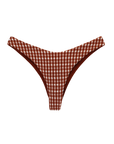 High rise reversible gingham cheeky bikini bottom