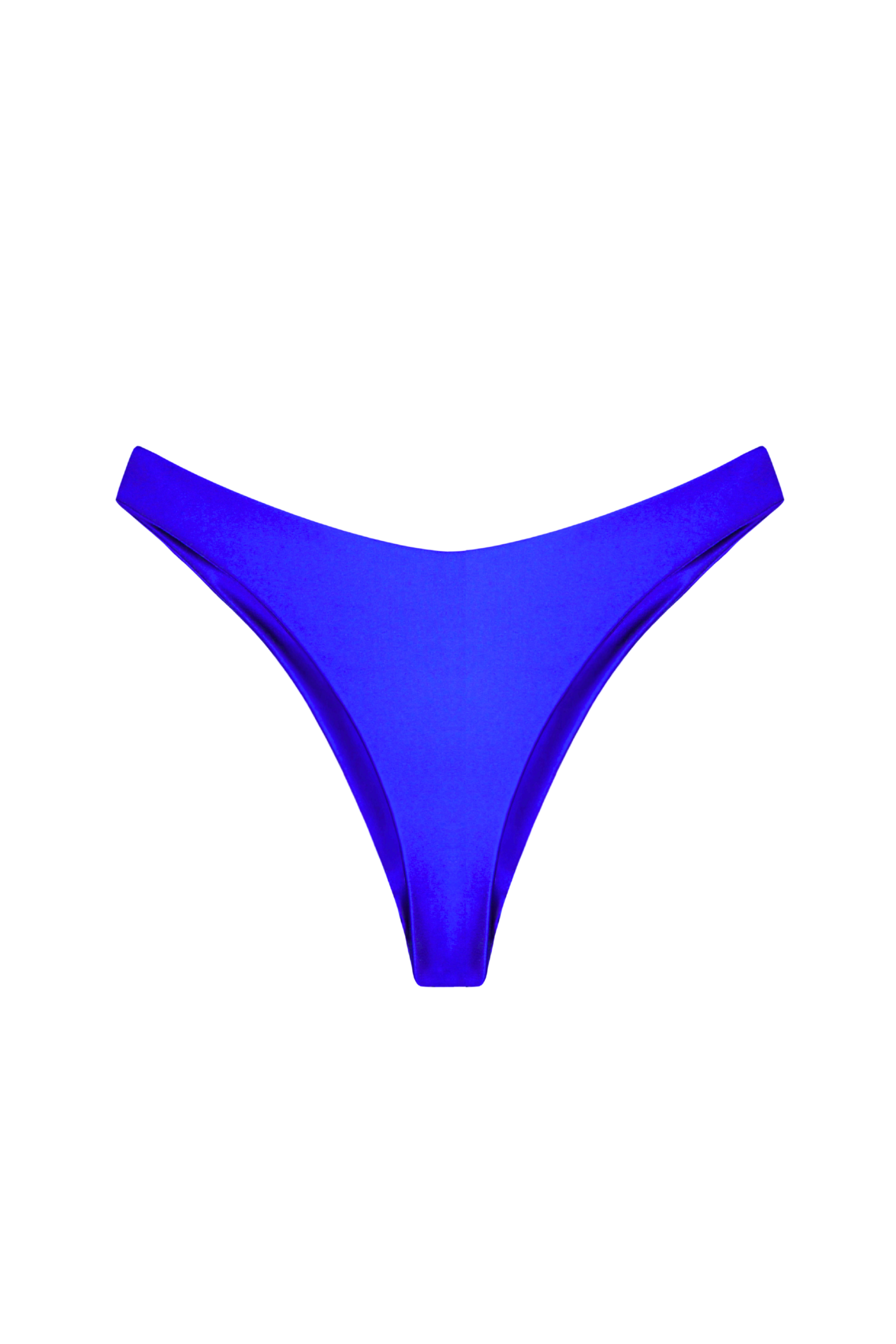 High rise satin blue bikini bottom cheeky